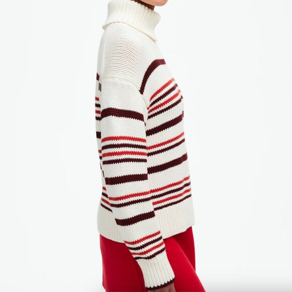 Madewell Ribbed Cotton Turtleneck Sweater in Stripe - Picture 4 of 5